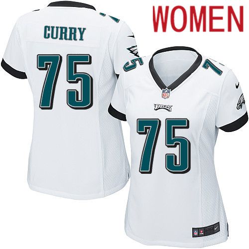 Women Philadelphia Eagles #75 Vinny Curry Nike White Game NFL Jersey->women nfl jersey->Women Jersey